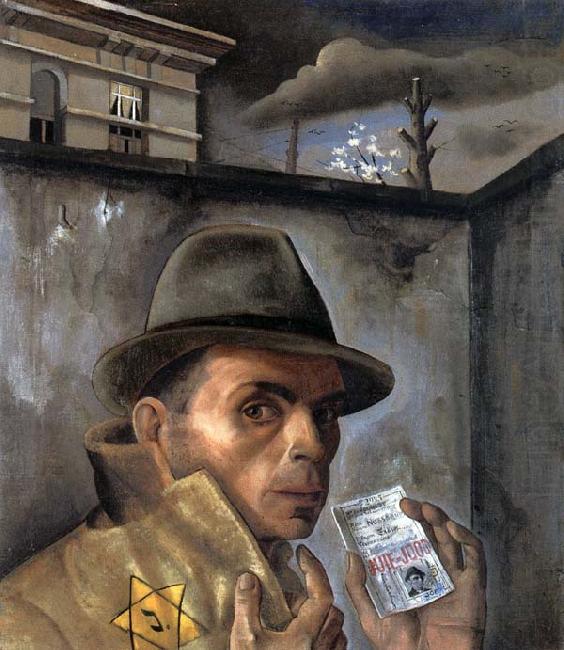 Self-Portrait wiht jewish Identity Card, Felix Nussbaum